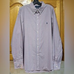Polo Ralph Lauren Men's Checkered Button Down Dress Shirt XXL EUC